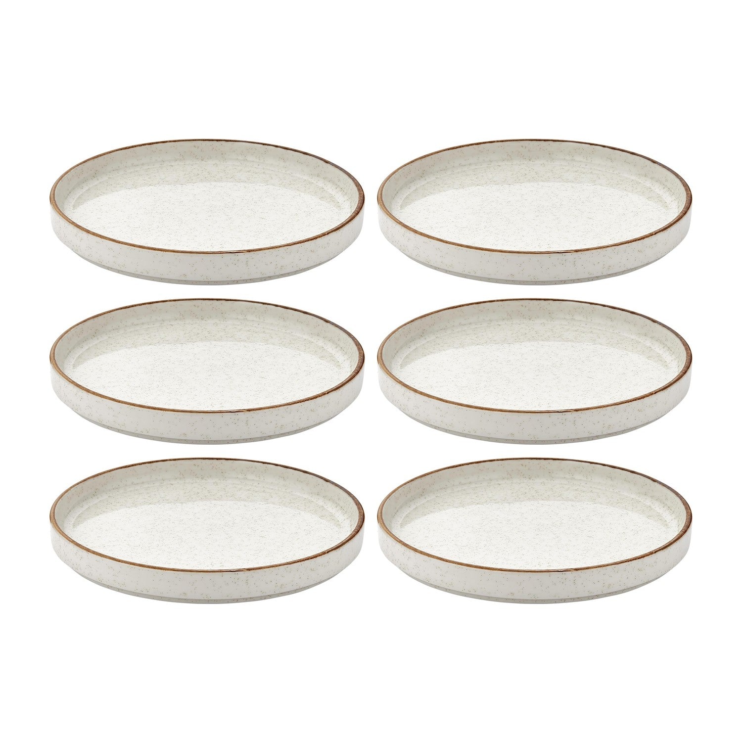 Dust dia.10.75" Round Beige Vitrified Plate (Set of 6)
