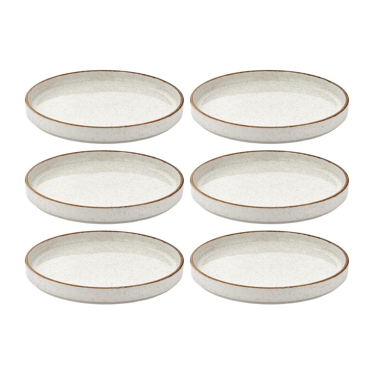 Dust dia.10.75" Round Beige Vitrified Plate (Set of 6)