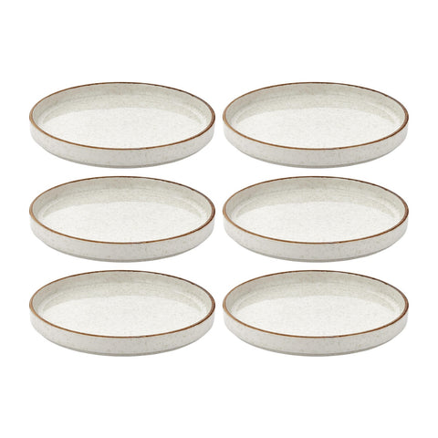 Dust dia.10.75" Round Beige Vitrified Plate (Set of 6)