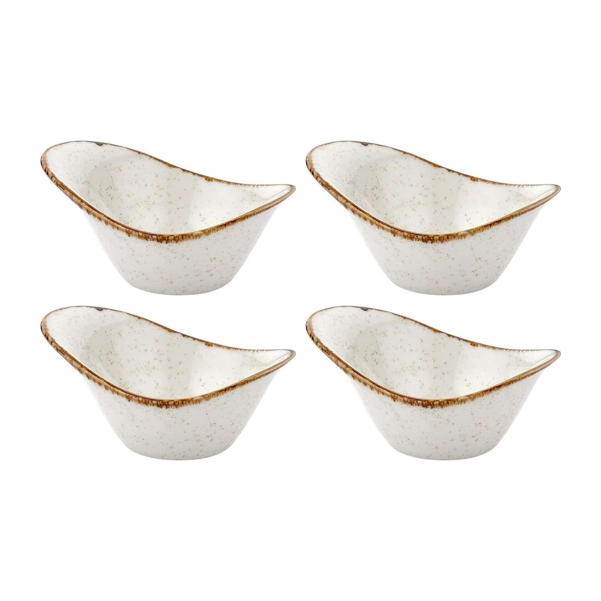 Dust 4.25" x 3.25" x h:0" 2 oz. Organic Beige Vitrified Bowl (Set of 4)