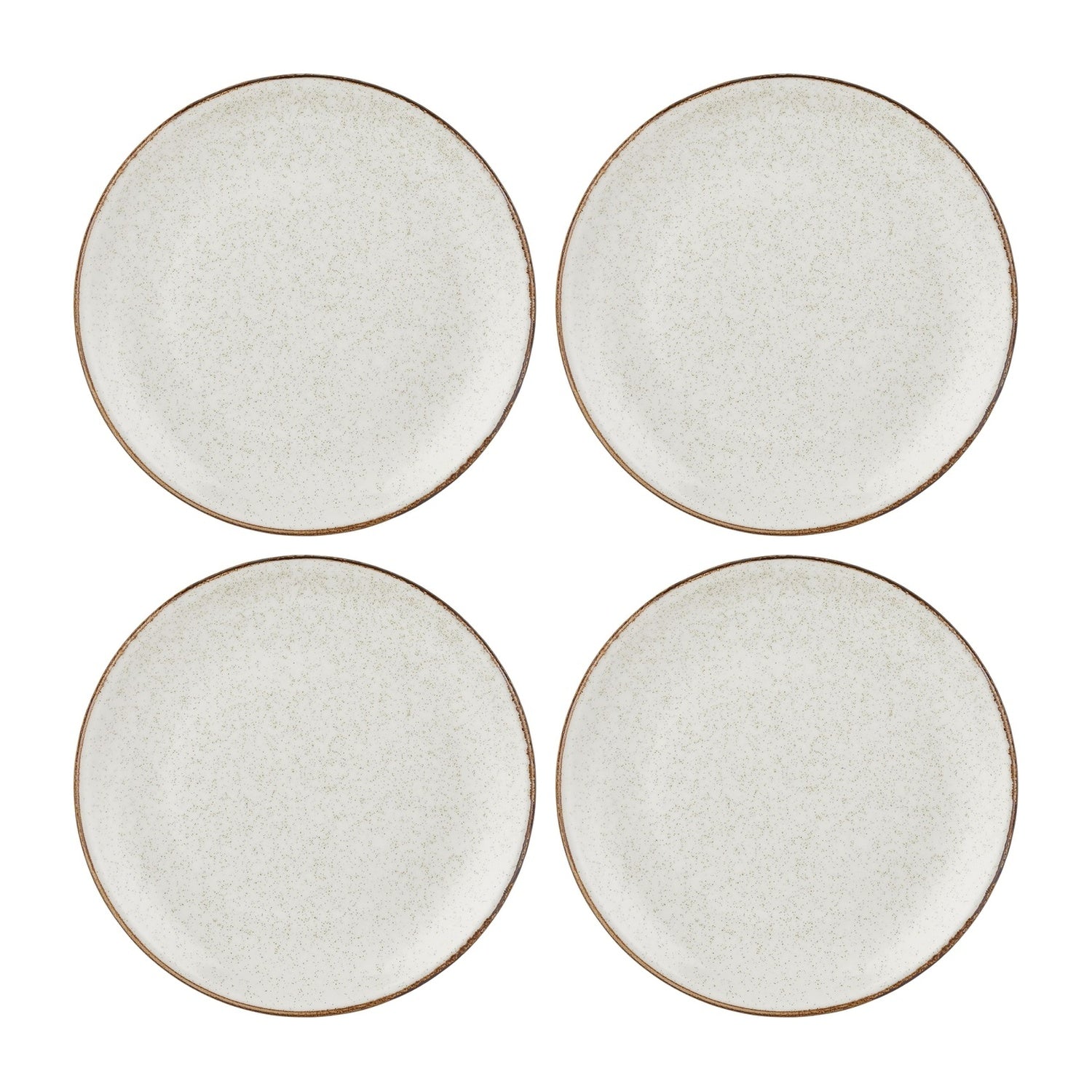 Dust dia.8.25" Round Beige Vitrified Plate (Set of 4)