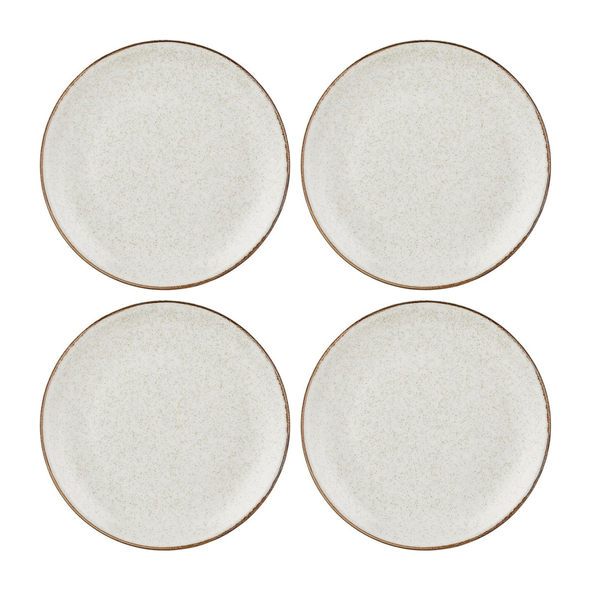 Dust dia.8.25" Round Beige Vitrified Plate (Set of 4)