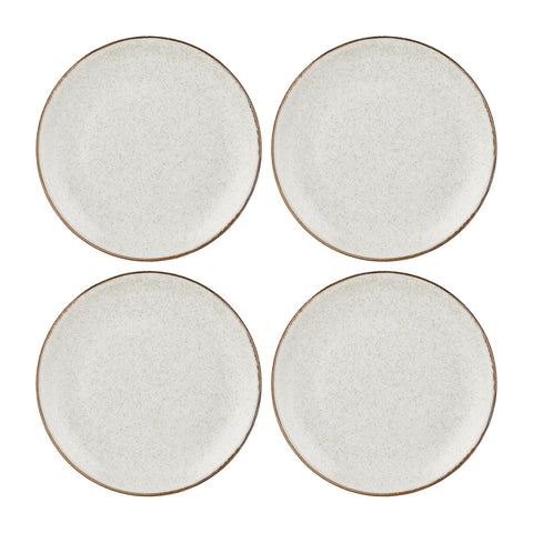 Dust dia.8.25" Round Beige Vitrified Plate (Set of 4)