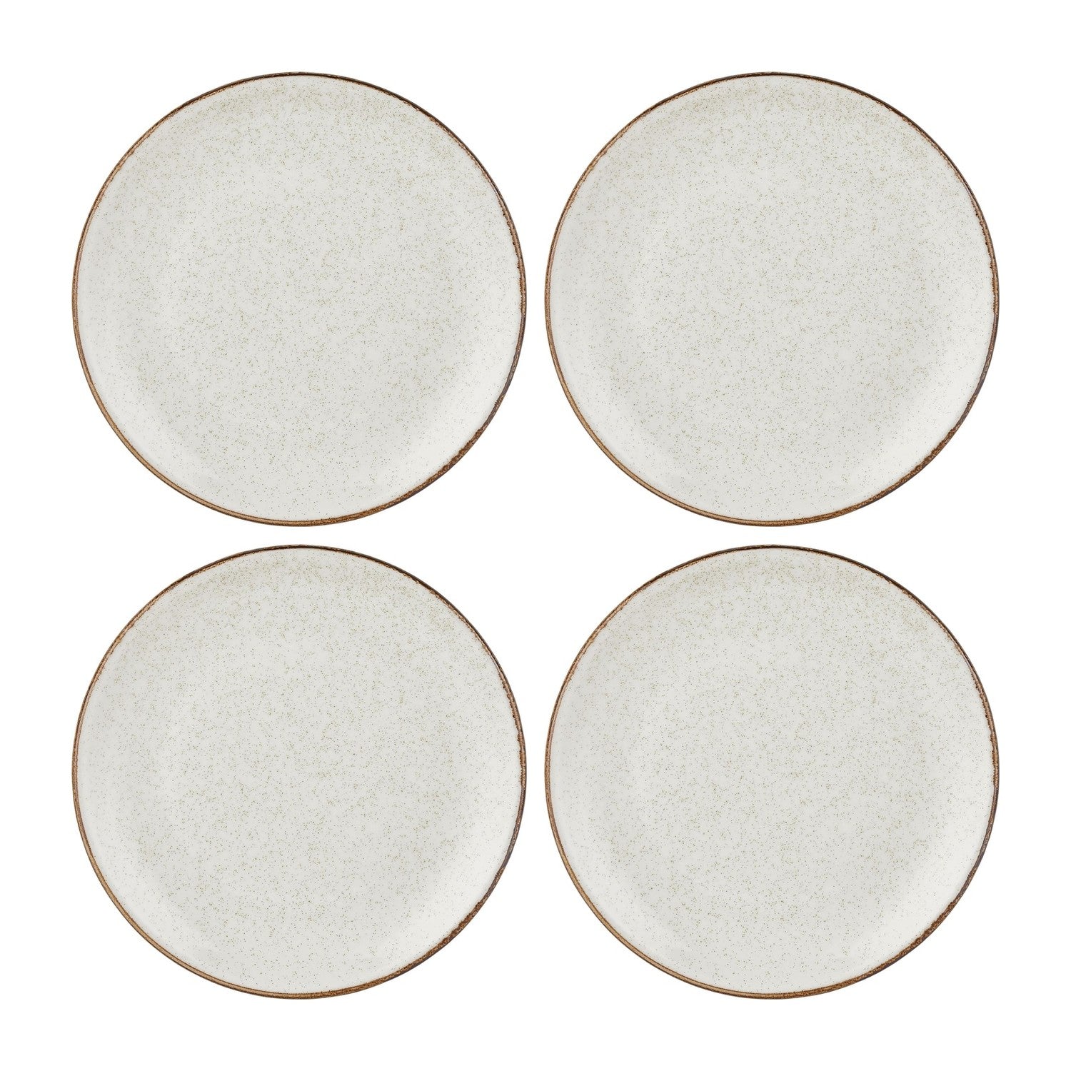 Dust dia.9.75" Round Beige Vitrified Plate (Set of 4)