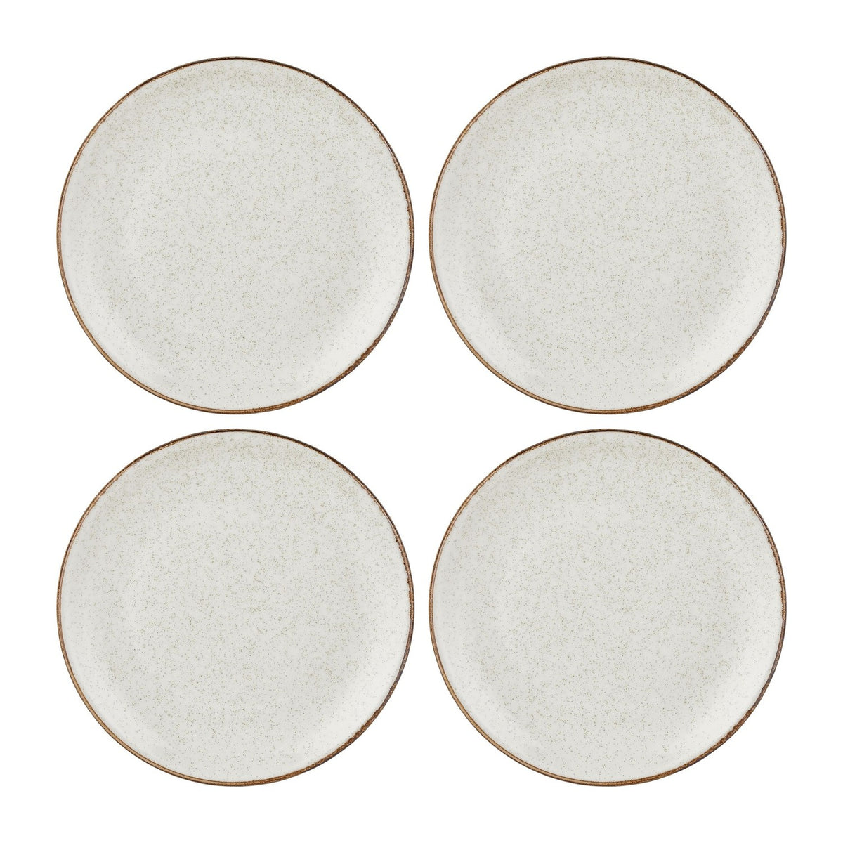 Dust dia.9.75" Round Beige Vitrified Plate (Set of 4)