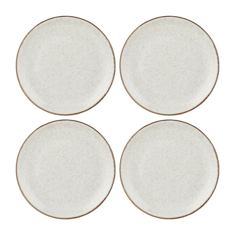 Dust dia.9.75" Round Beige Vitrified Plate (Set of 4)