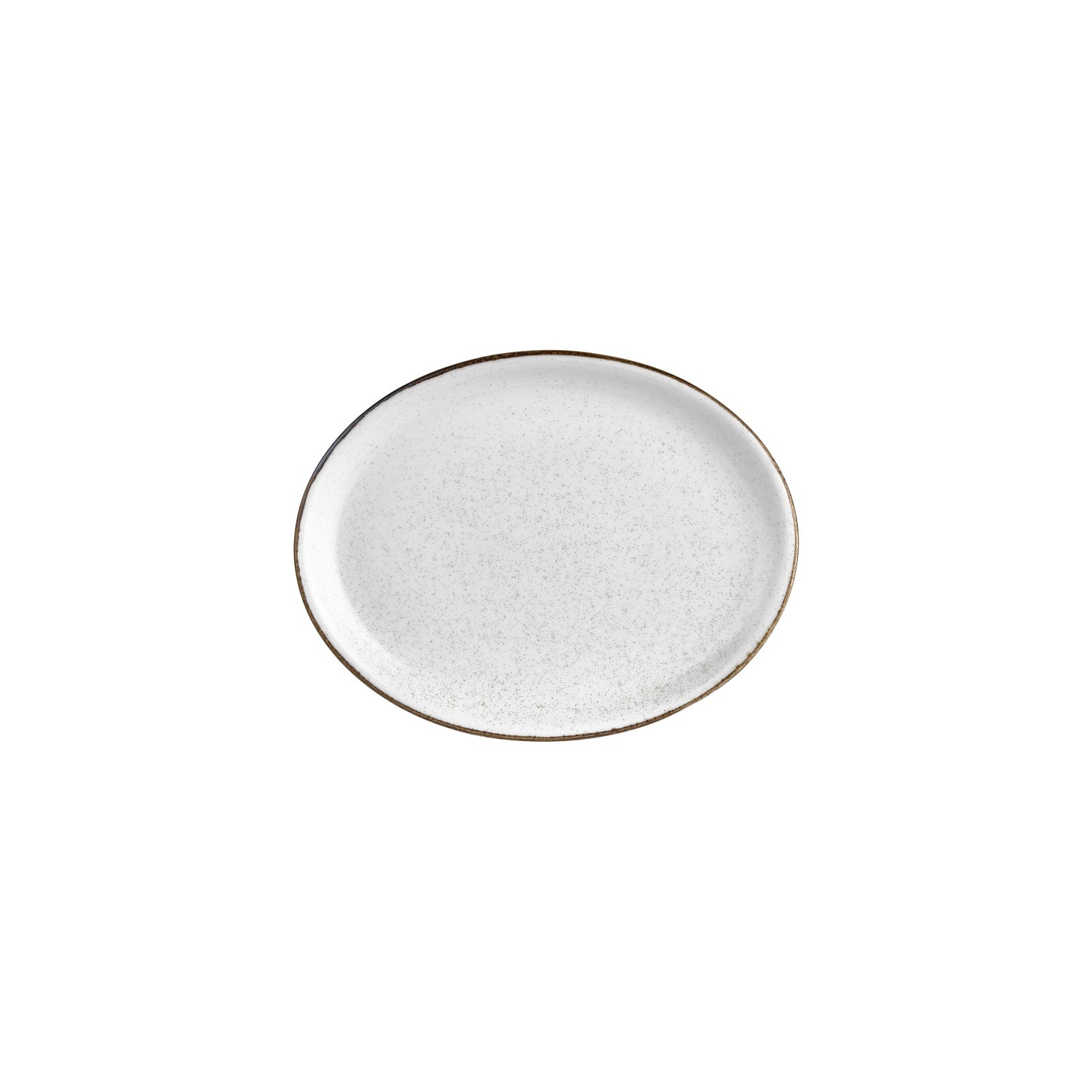 Dust 9.75" x 7.5" x h:1" Oval Beige Vitrified Platter (Set of 4)