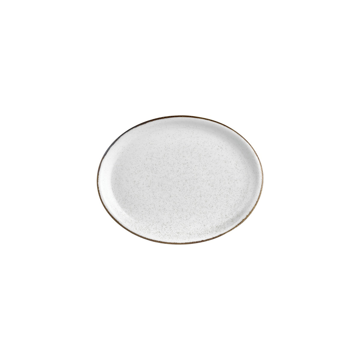 Dust 9.75" x 7.5" x h:1" Oval Beige Vitrified Platter (Set of 4)
