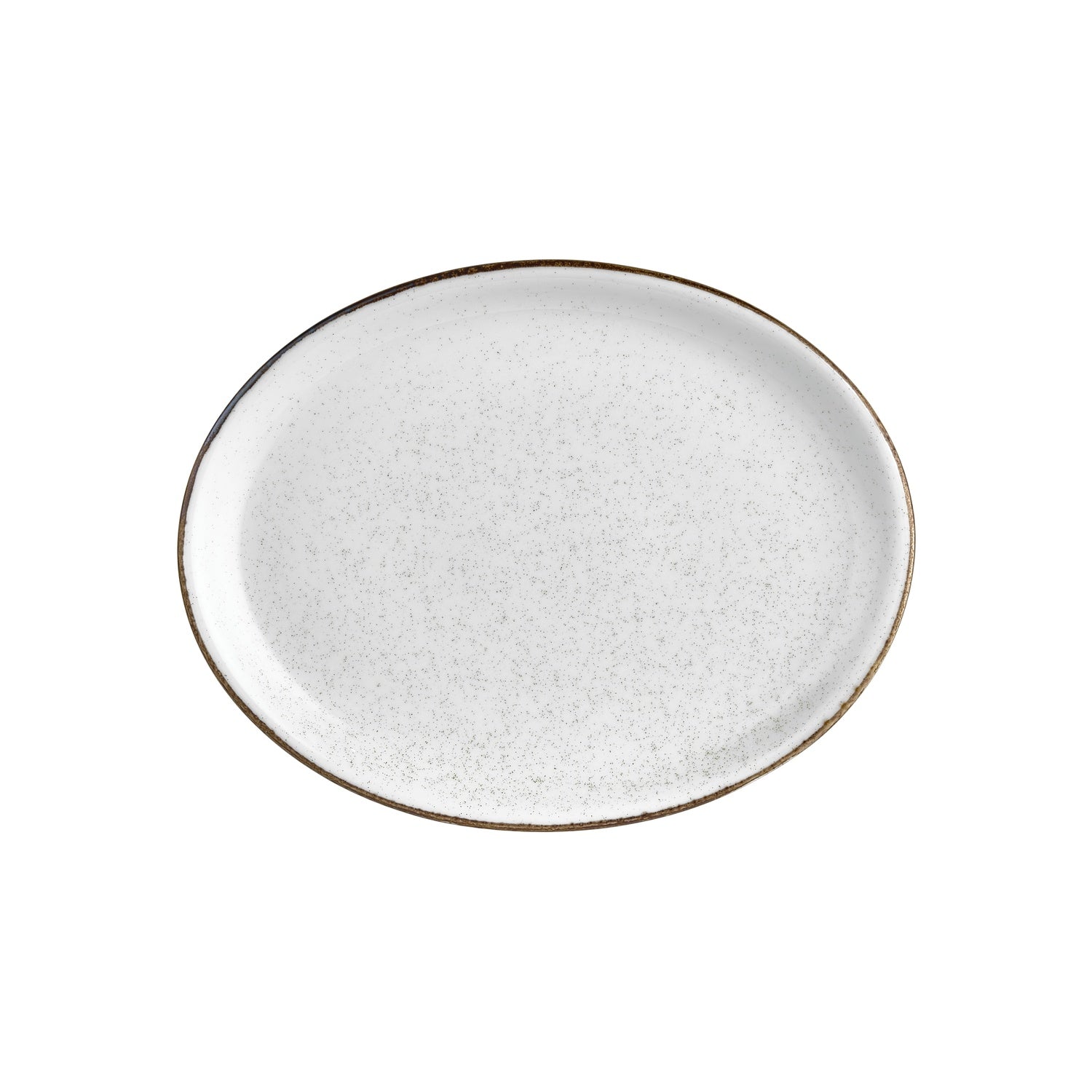Dust 14.25" x 11" x h:1.25" Oval Beige Vitrified Platter (1 each)