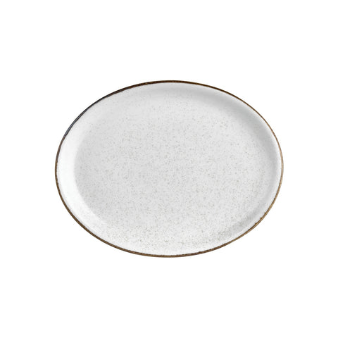 Dust 14.25" x 11" x h:1.25" Oval Beige Vitrified Platter (1 each)