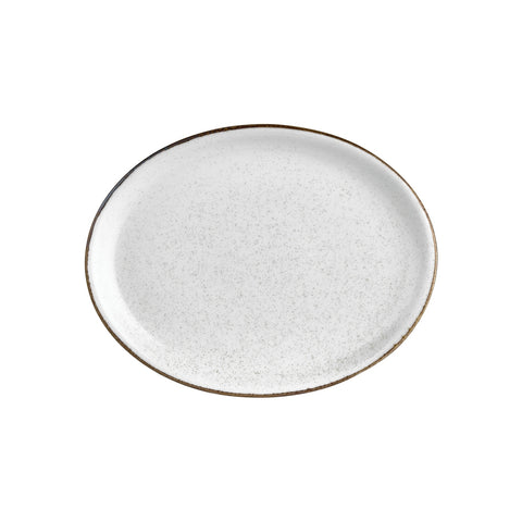 Dust 14.25" x 11" x h:1.25" Oval Beige Vitrified Platter (1 each)