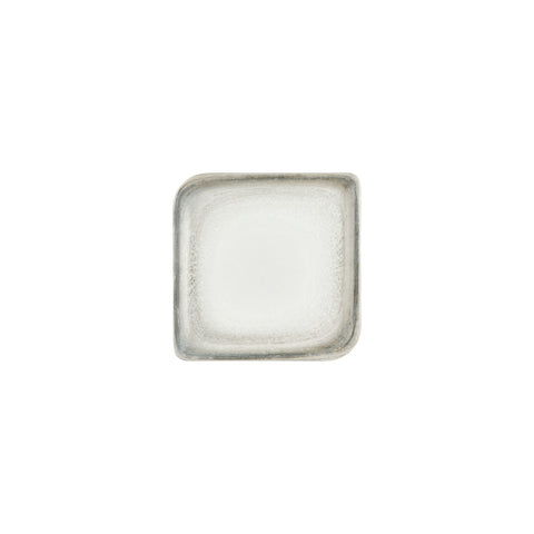 Ephyra 7.5" x 7.5" Square Gray Vitrified Plate (Set of 4)