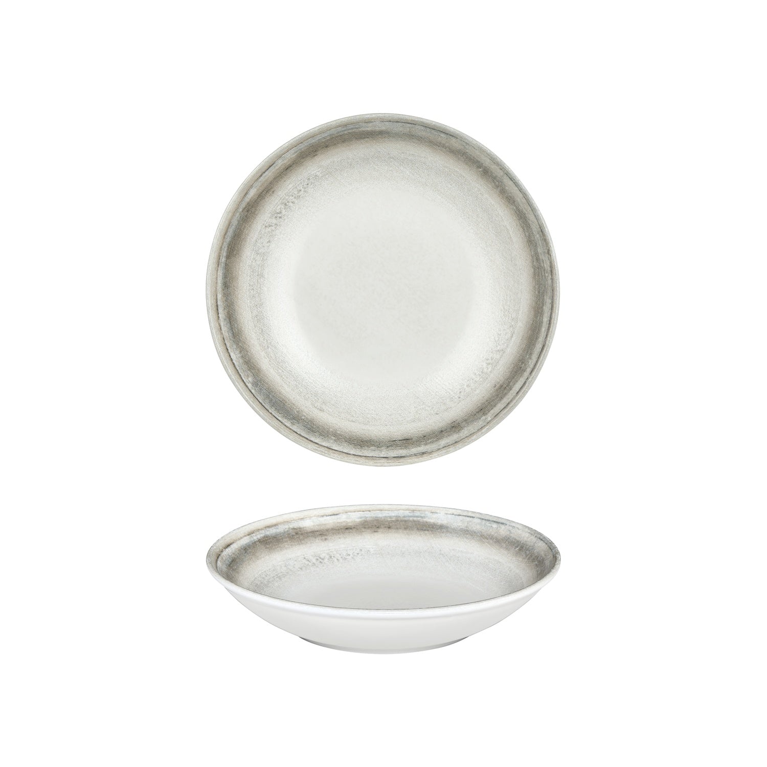 Ephyra dia.9.75" h:2" 44 oz. Round Gray Vitrified Deep Plate (Set of 6)