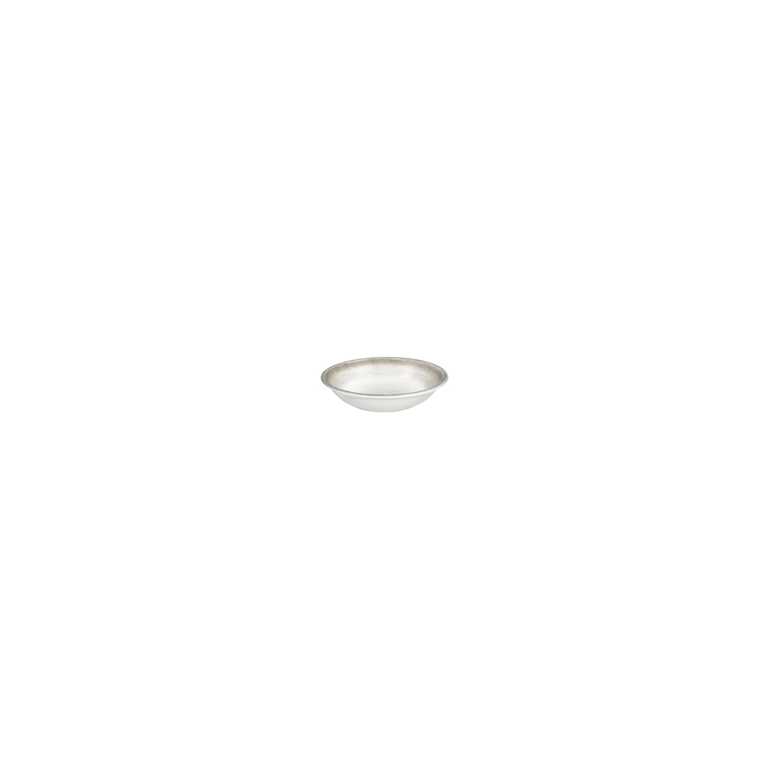 Ephyra dia.3.5" h:0.75" 2 oz. Round Gray Vitrified Deep Plate (Set of 4)
