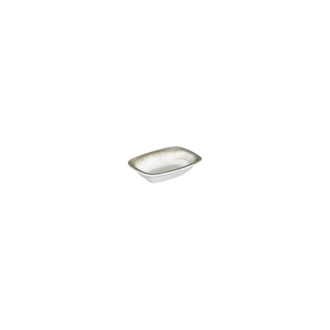 Ephyra 4.75" x 3.25" x h:0" Rectangular Gray Vitrified Deep Plate (Set of 4)