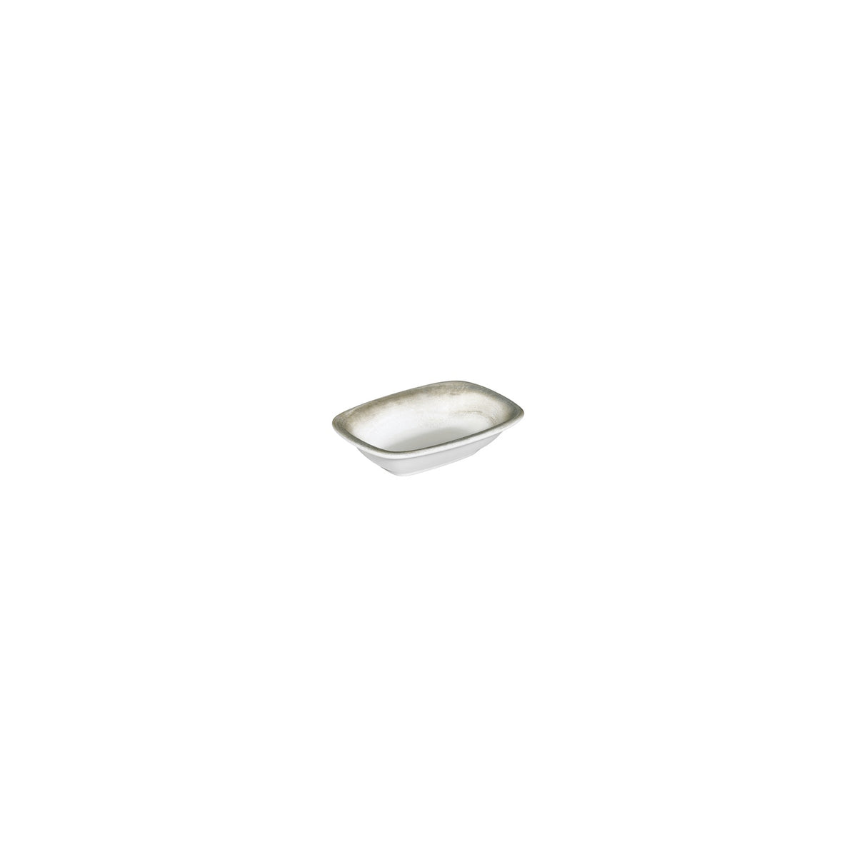 Ephyra 4.75" x 3.25" x h:0" Rectangular Gray Vitrified Deep Plate (Set of 4)