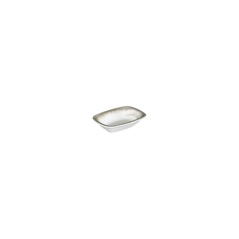 Ephyra 4.75" x 3.25" x h:0" Rectangular Gray Vitrified Deep Plate (Set of 4)