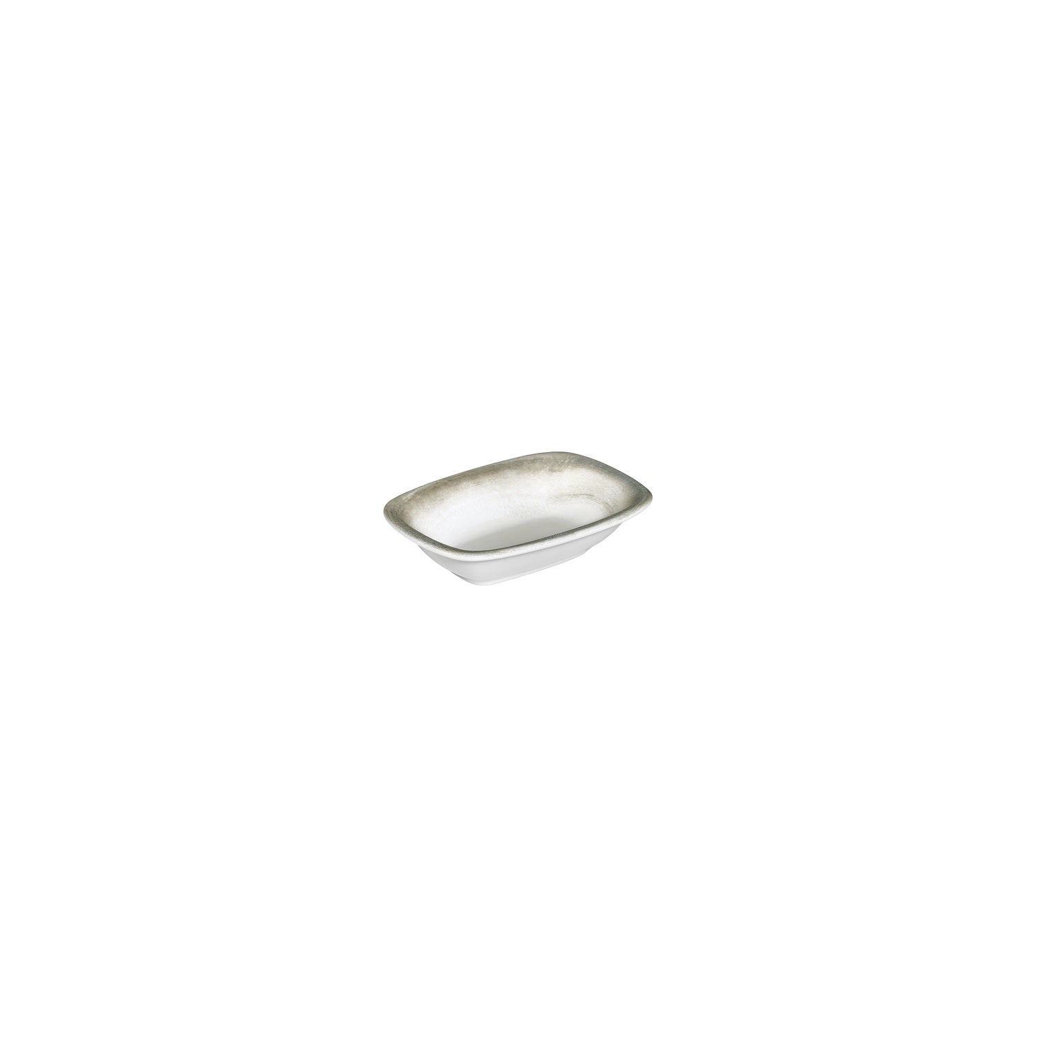 Ephyra 5.5" x 4" x h:0" Rectangular Gray Vitrified Deep Plate (Set of 4)