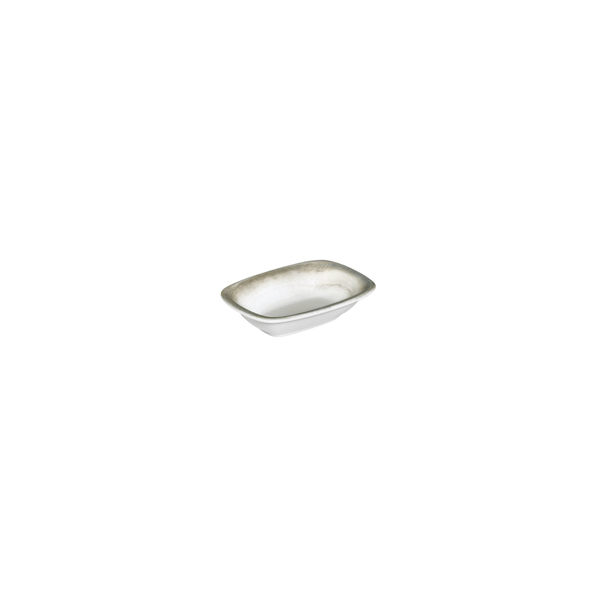 Ephyra 5.5" x 4" x h:0" Rectangular Gray Vitrified Deep Plate (Set of 4)