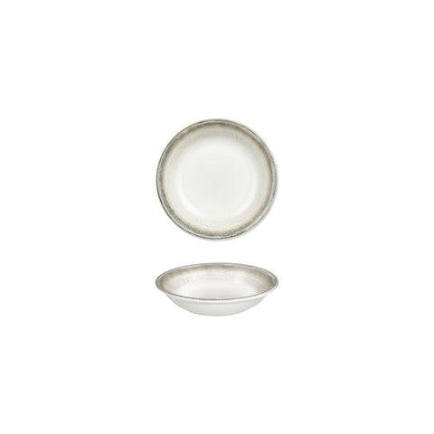 Ephyra dia.6" h:1.25" 7 oz. Round Gray Vitrified Deep Plate (Set of 4)