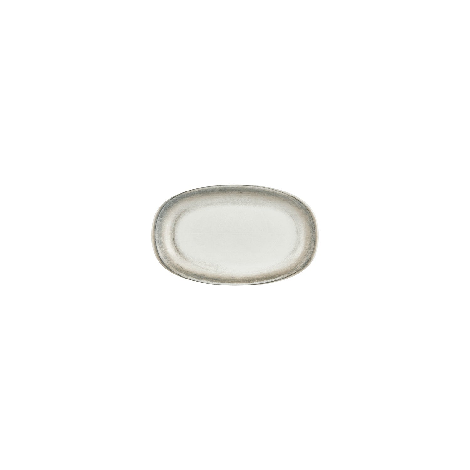 Ephyra 7.5" x 4.25" x h:1" Oval Gray Vitrified Platter (1 each)