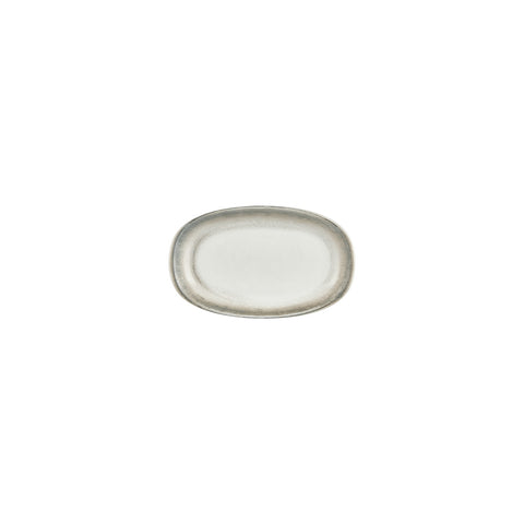 Ephyra 7.5" x 4.25" x h:1" Oval Gray Vitrified Platter (1 each)