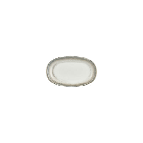 Ephyra 7.5" x 4.25" x h:1" Oval Gray Vitrified Platter (1 each)