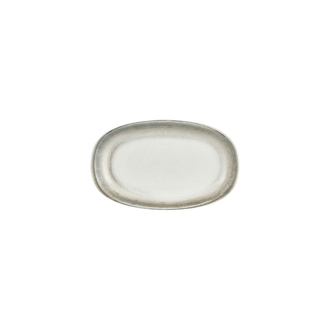 Ephyra 9.5" x 5.75" x h:1" Oval Gray Vitrified Platter (1 each)