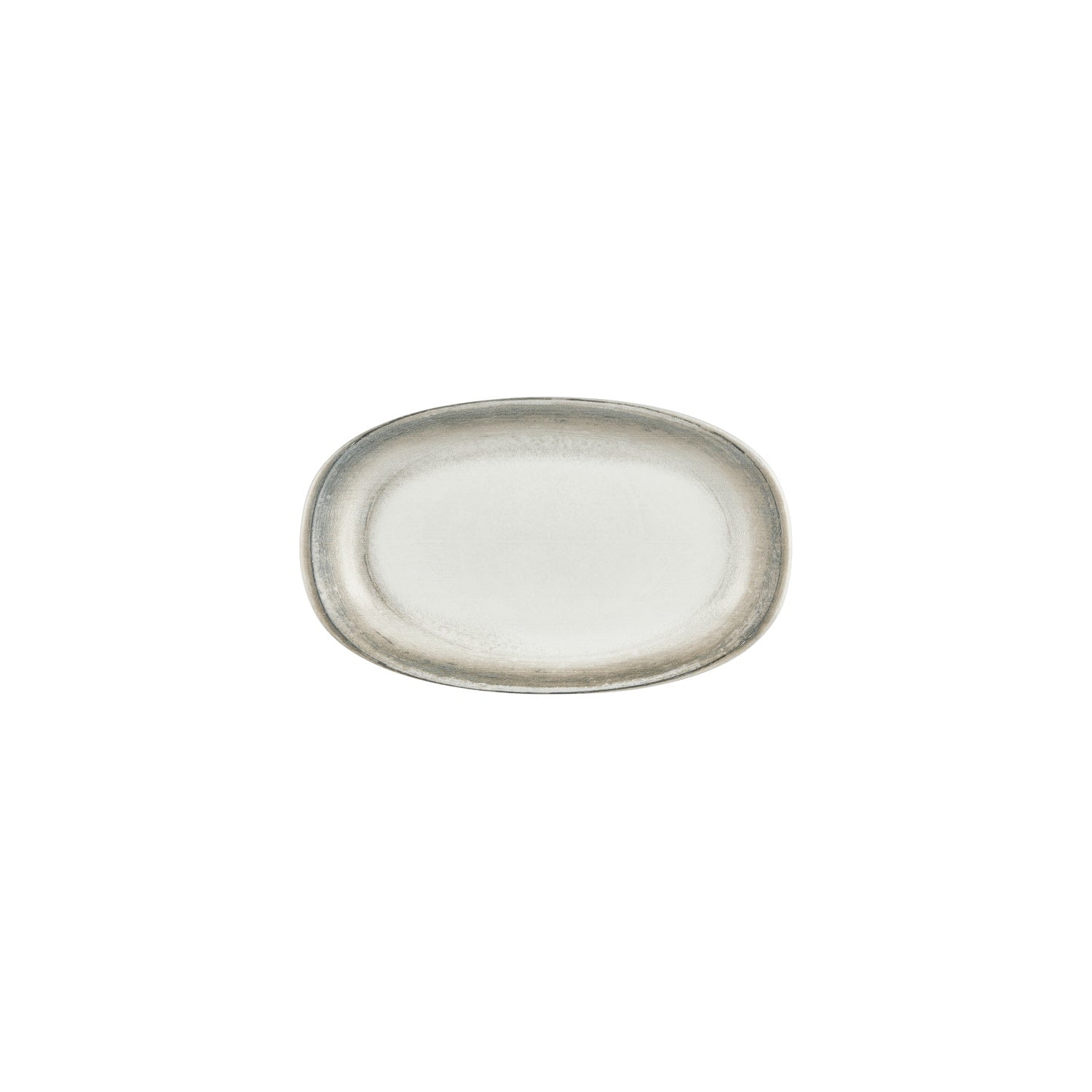 Ephyra 9.5" x 5.75" x h:1" Oval Gray Vitrified Platter (1 each)