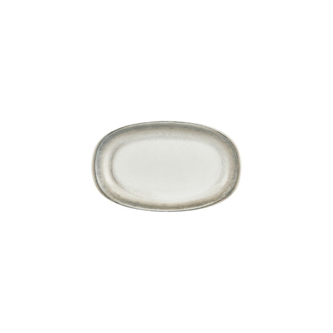 Ephyra 9.5" x 5.75" x h:1" Oval Gray Vitrified Platter (1 each)