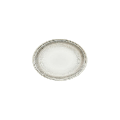 Ephyra 9.75" x 7.5" x h:1" Oval Gray Vitrified Platter (Set of 4)