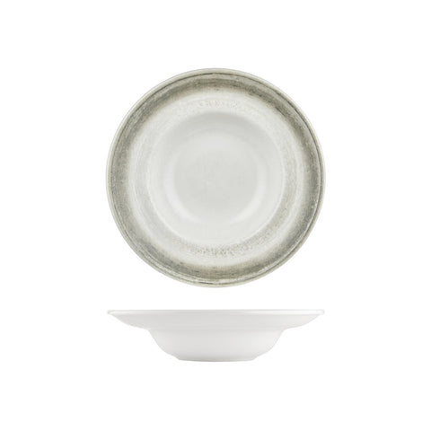 Ephyra dia.10.75" h:2.5" 17 oz. Round Gray Vitrified Deep Plate (Set of 6)