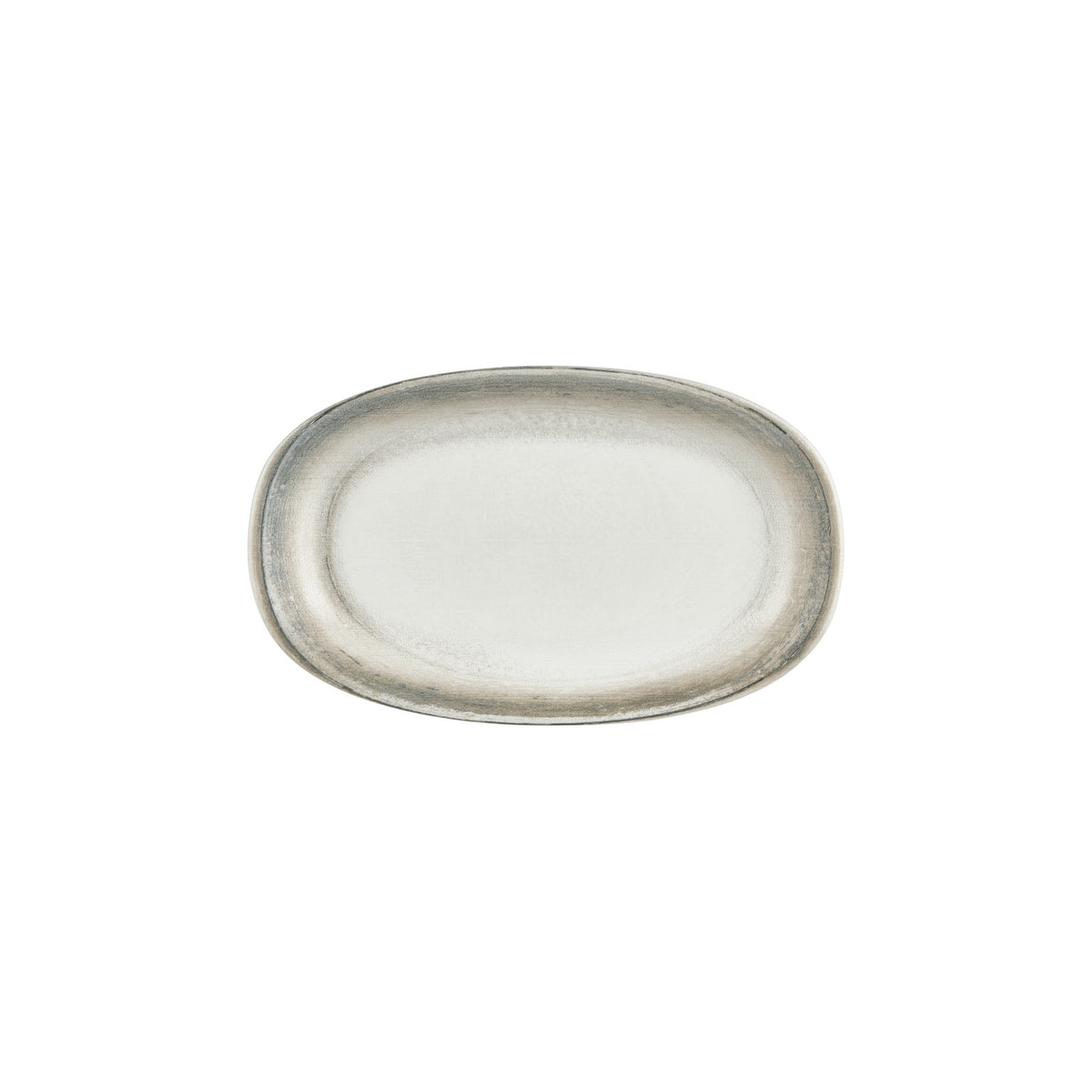 Ephyra 11.5" x 7" x h:1.25" Oval Gray Vitrified Platter (1 each)