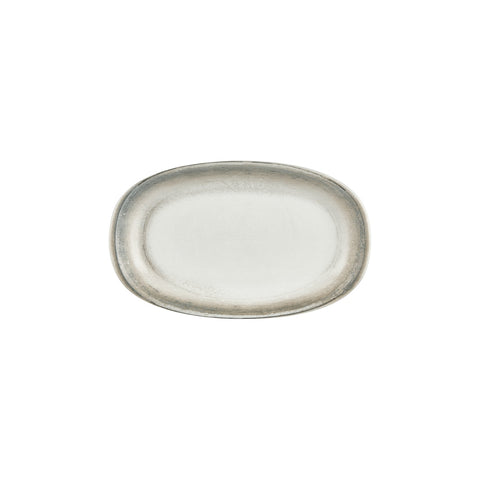 Ephyra 11.5" x 7" x h:1.25" Oval Gray Vitrified Platter (1 each)