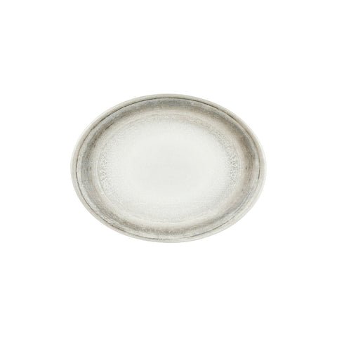 Ephyra 12.25" x 9.5" x h:1" Oval Gray Vitrified Platter (1 each)