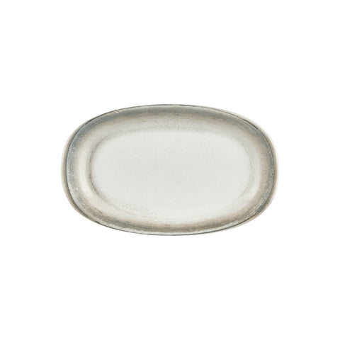 Ephyra 13.5" x 8" x h:1.5" Oval Gray Vitrified Platter (1 each)