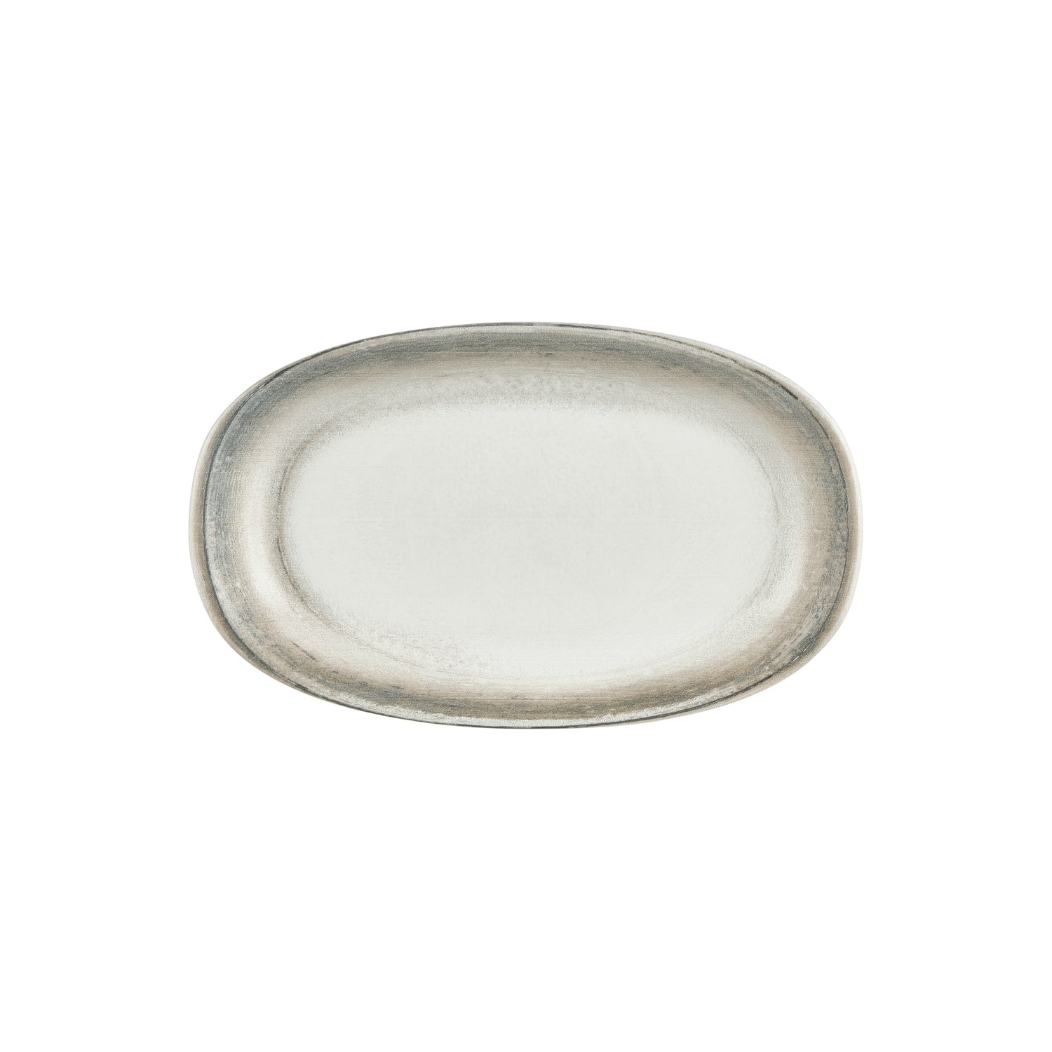 Ephyra 13.5" x 8" x h:1.5" Oval Gray Vitrified Platter (1 each)
