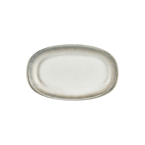 Ephyra 13.5" x 8" x h:1.5" Oval Gray Vitrified Platter (1 each)