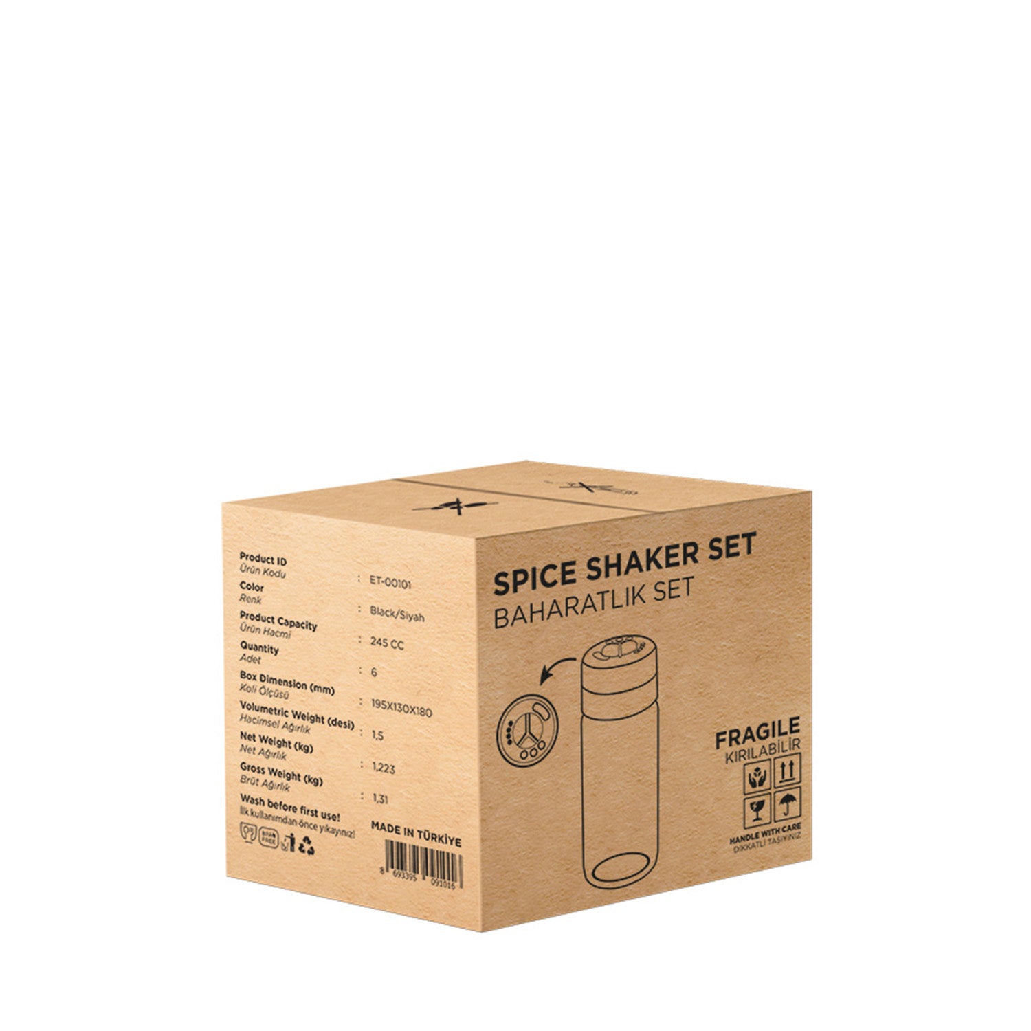 Glass Spice Shaker Set (Set of 6)