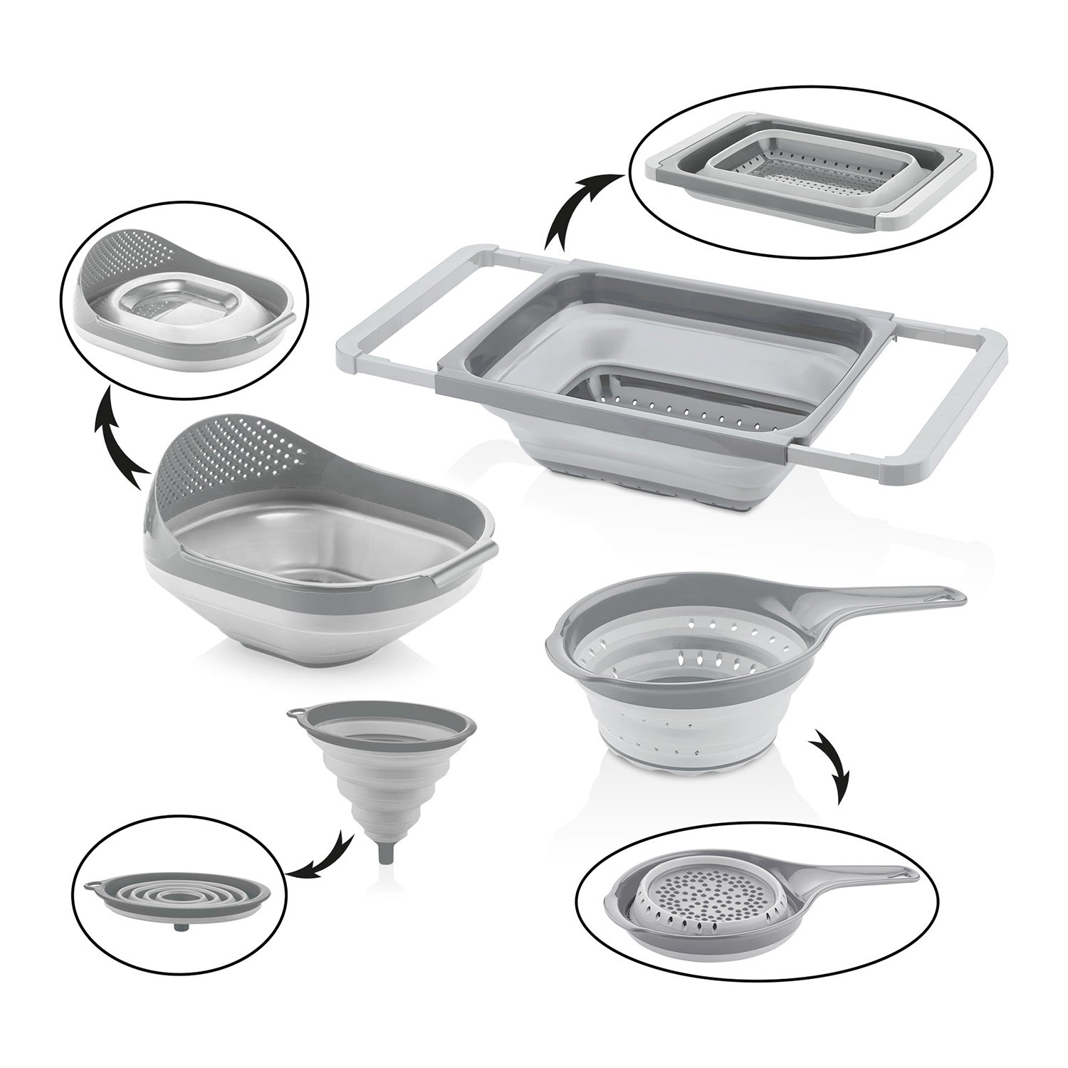 Collapsible Colander And Strainer Set (Set of 4)