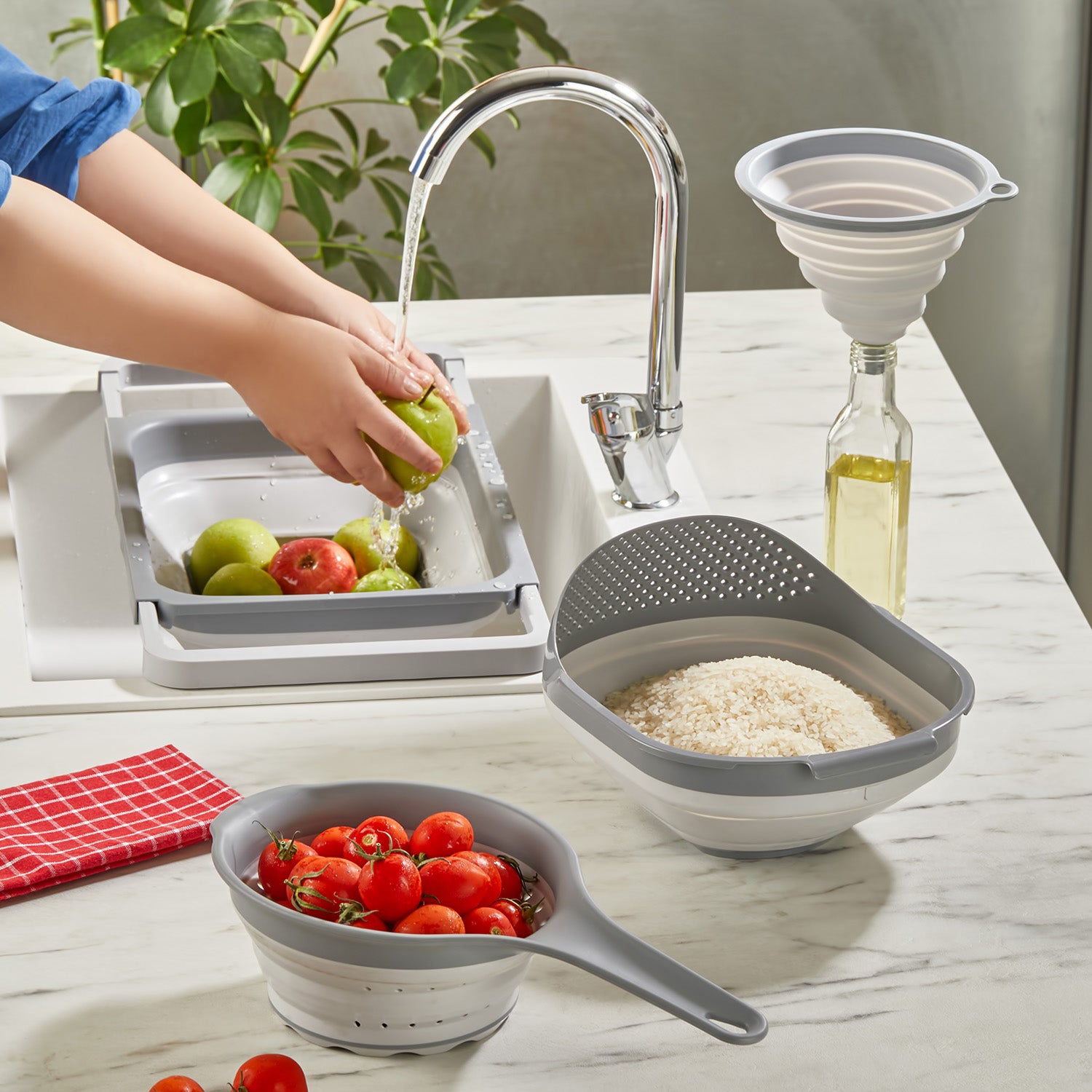 Collapsible Colander And Strainer Set (Set of 4)