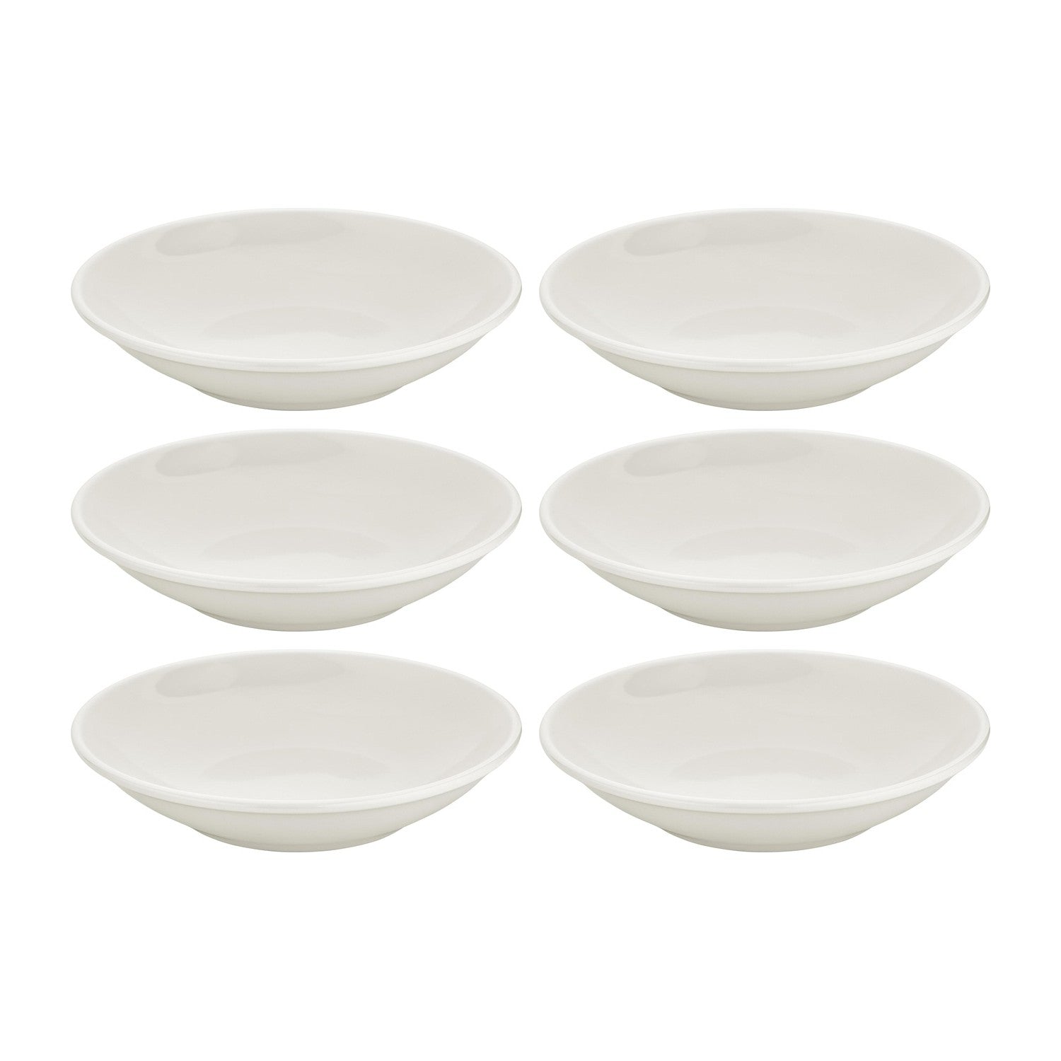 Gourmet dia.9" h:1.75" 34 oz. Round Warm White Vitrified Deep Plate (Set of 6)