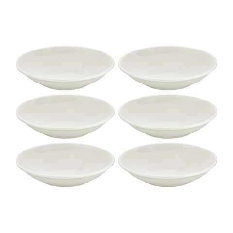 Gourmet dia.9" h:1.75" 34 oz. Round Warm White Vitrified Deep Plate (Set of 6)