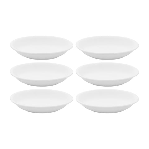 Gourmet dia.11" h:0" 57 oz. Round Warm White Vitrified Deep Plate (Set of 6)