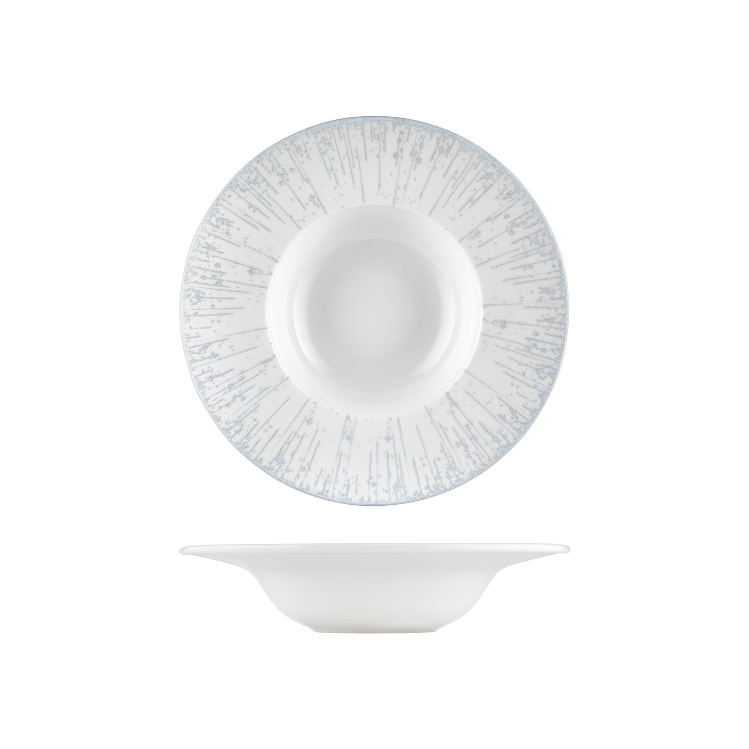 Glacier dia.11" h:2.25" 16 oz. Round Warm White Vitrified Deep Plate (Set of 6)
