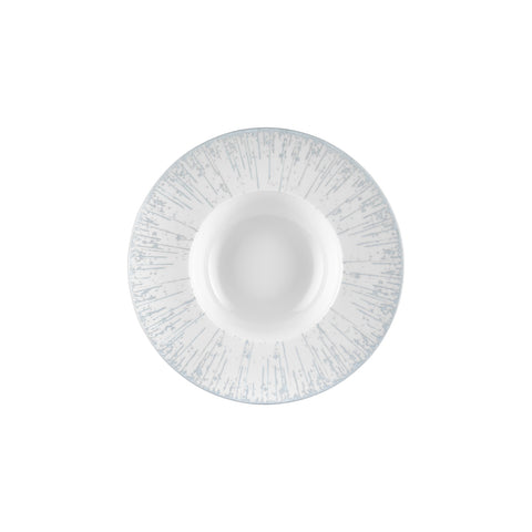 Glacier dia.11" h:2.25" 16 oz. Round Warm White Vitrified Deep Plate (Set of 6)