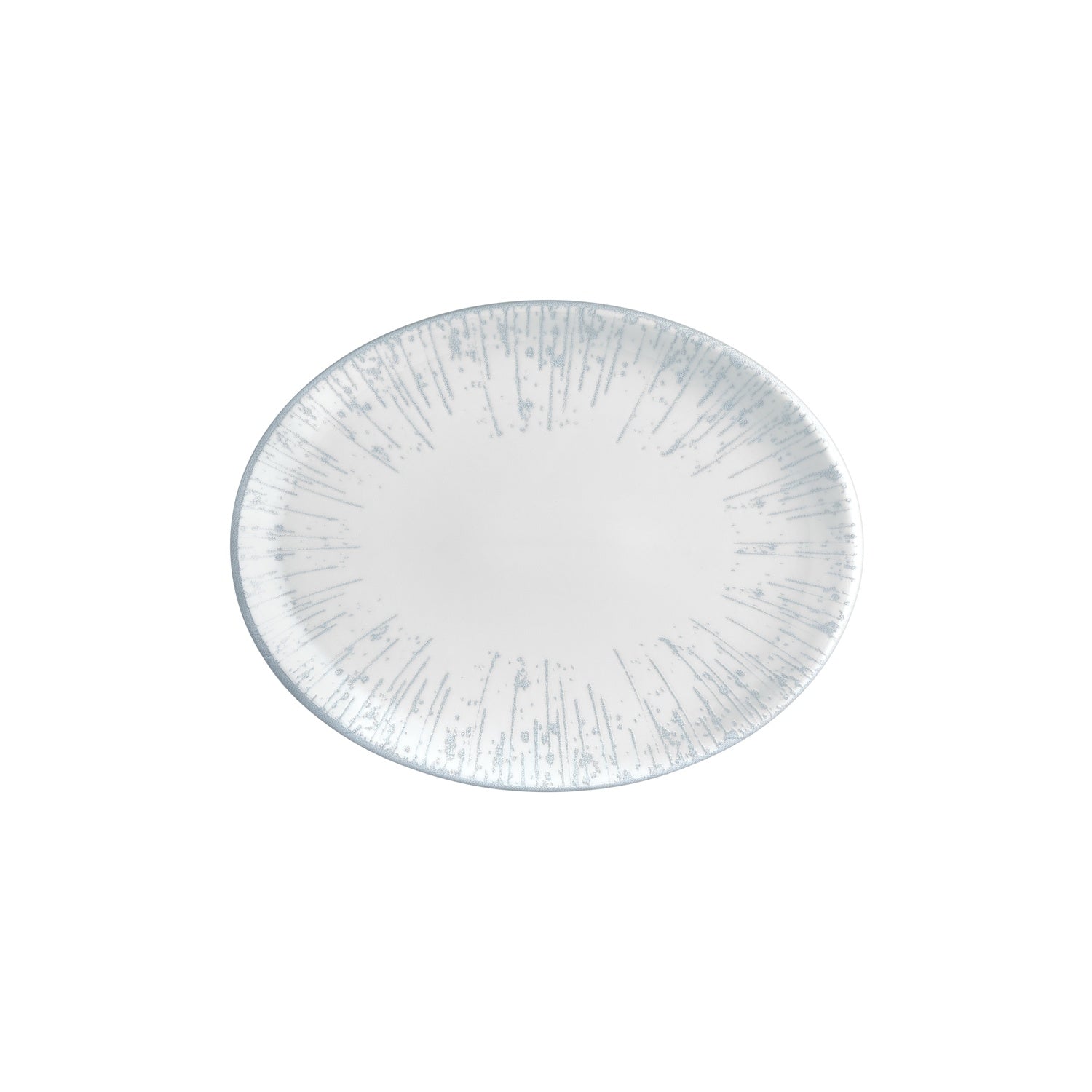 Glacier 12.25" x 9.5" x h:1" Oval Warm White Vitrified Platter (1 each)