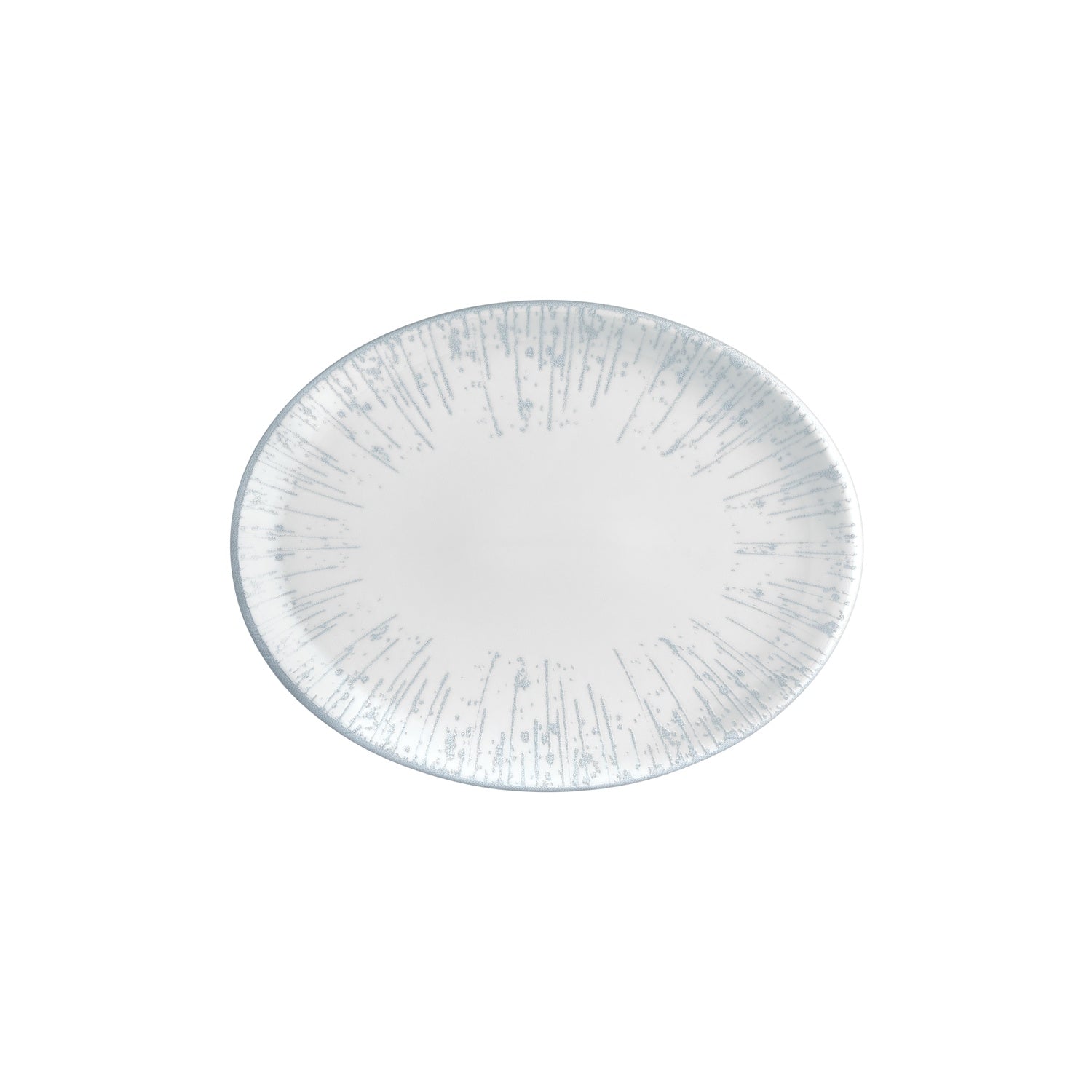 Glacier 12.25" x 9.5" x h:1" Oval Warm White Vitrified Platter (1 each)