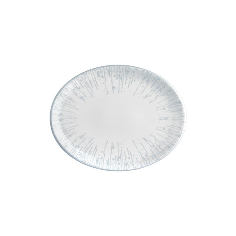 Glacier 12.25" x 9.5" x h:1" Oval Warm White Vitrified Platter (1 each)