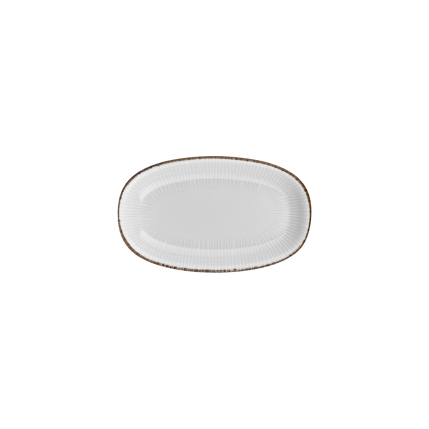 Grace 9.5" x 5.75" x h:1" Oval Brown Vitrified Platter (1 each)